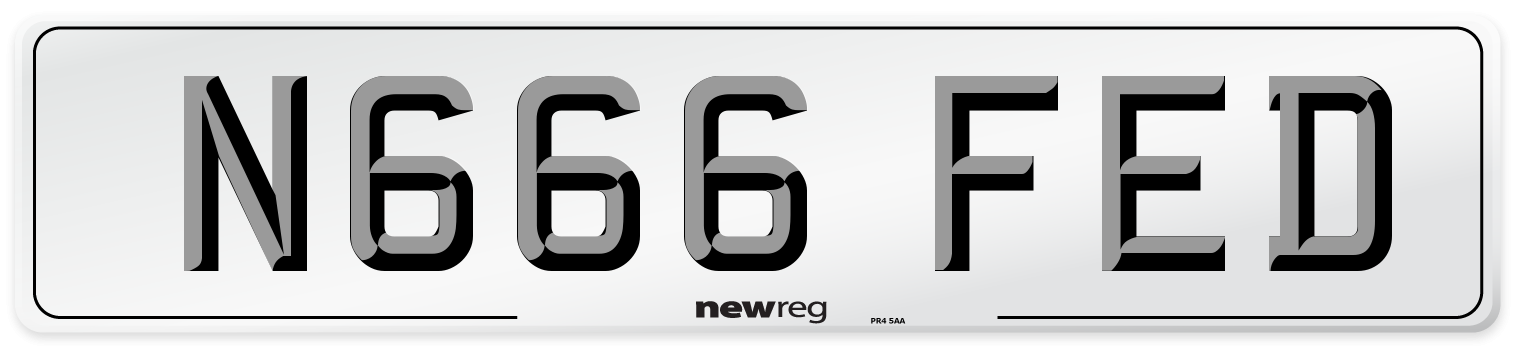 N666 FED Number Plate from New Reg